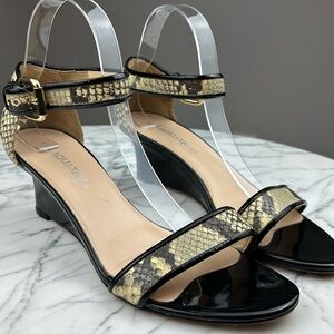 Aquatalia by Marin K. Black and Snake Skin Wedge SIZE 9